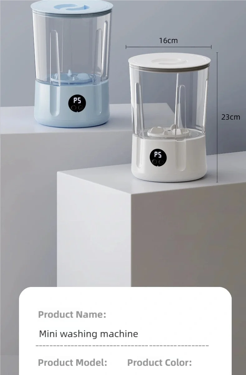 1.5L Portable Mini Washer — Perfect for Socks & Small Clothes Anytime, Anywhere