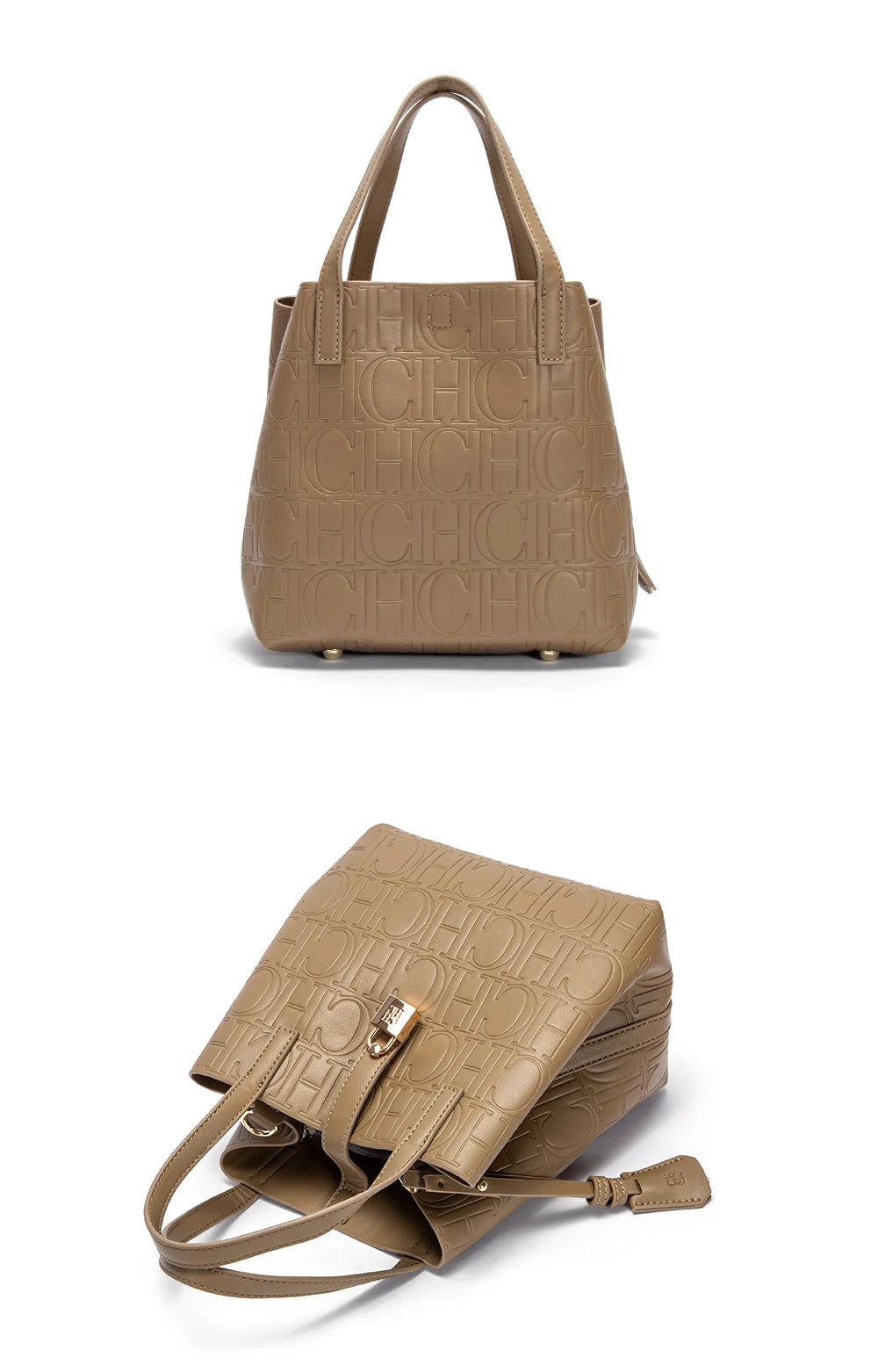 CHCH Women’s Steel Embossed Handheld Tote Bag – Mother’s Shopping Bag