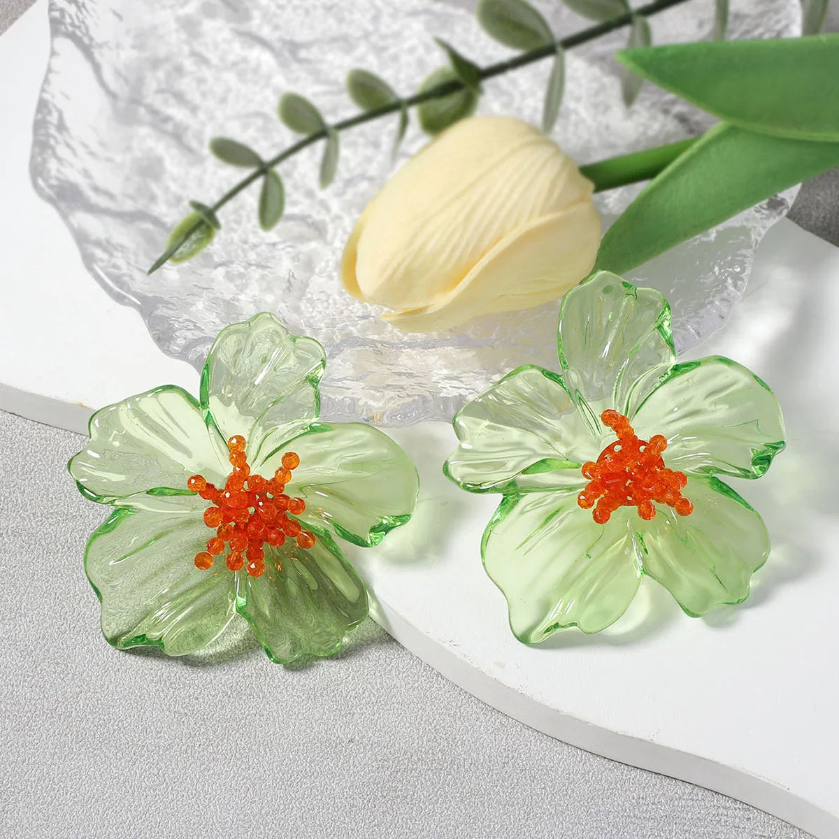 Colorful Resin Flower Earrings – Luxury Women’s Holiday Jewelry