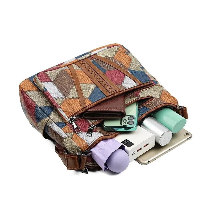 Vintage Multi-Pocket Crossbody Bag – Elegant All-Match Shoulder Handbag for Women
