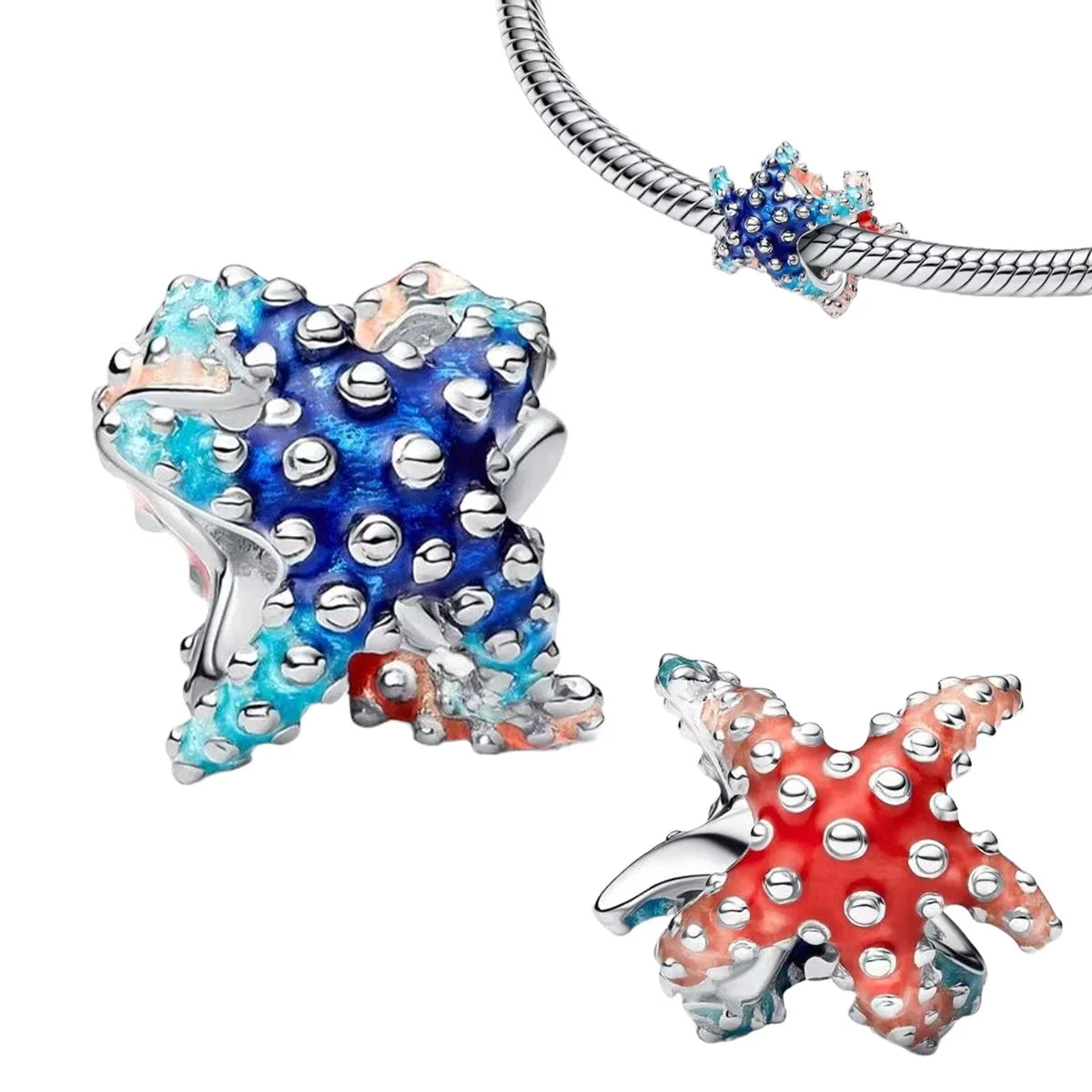 Gold Charms 925 Sterling Silver Beads – Starfish, Octopus & Shell Earrings for Women’s DIY Jewelry