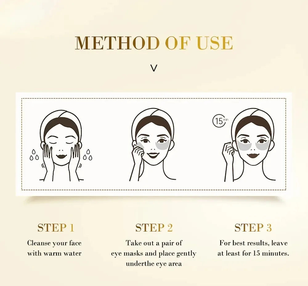 Gold Collagen Eye Masks – 60pcs Hydrating & Anti-Fatigue Treatment