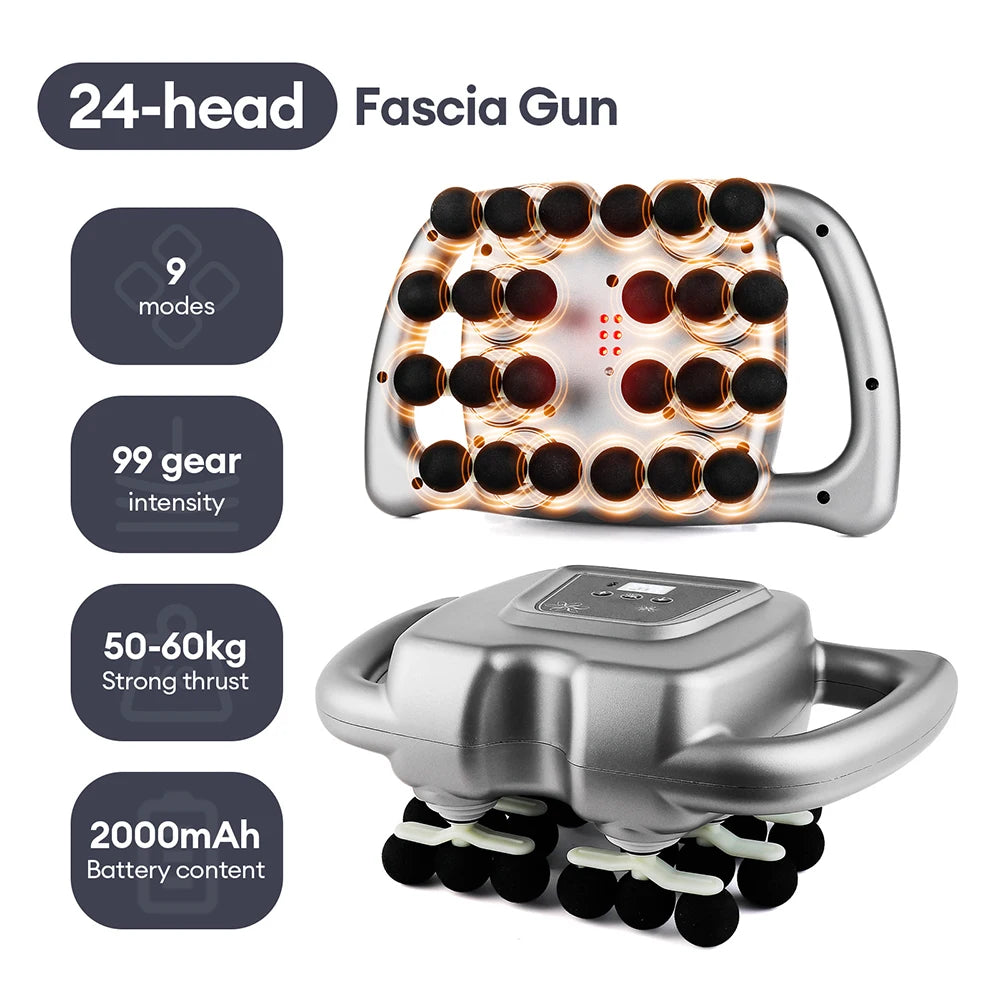Fascia Gun – 42-Head High-Frequency Vibration Massage Gun | Full Body, Back, Waist, Neck & Shoulder Muscle Massager
