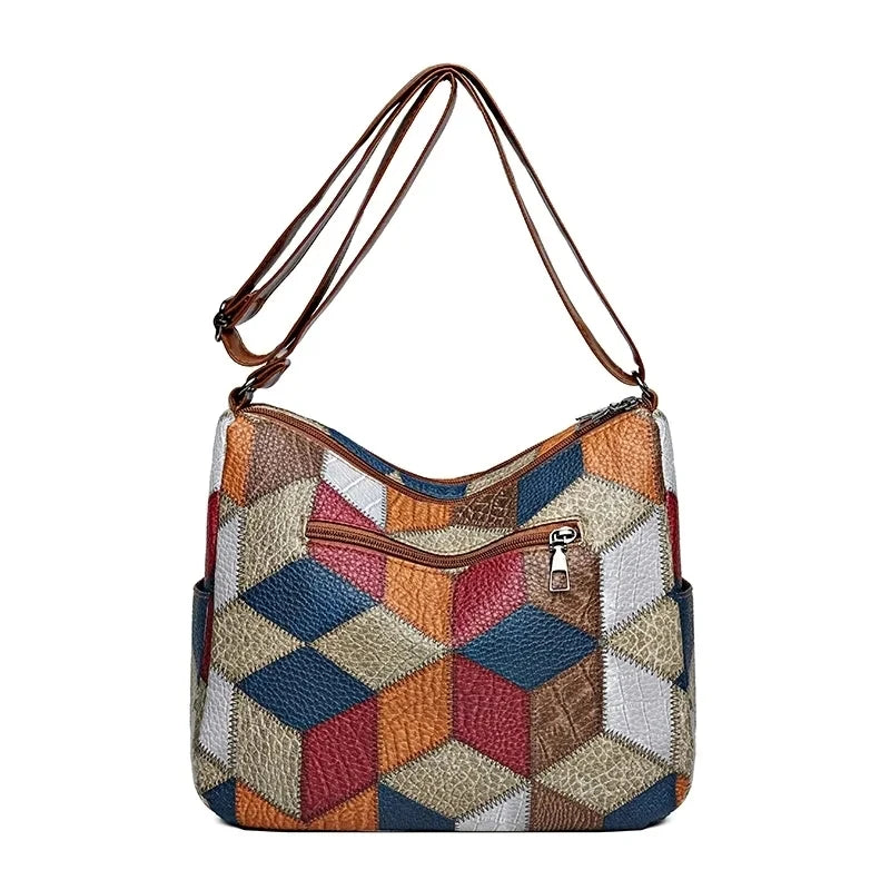 Vintage Multi-Pocket Crossbody Bag – Elegant All-Match Shoulder Handbag for Women
