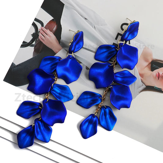 Multicolor Acrylic Petal Tassel Earrings – Luxury Women’s Wedding Jewelry