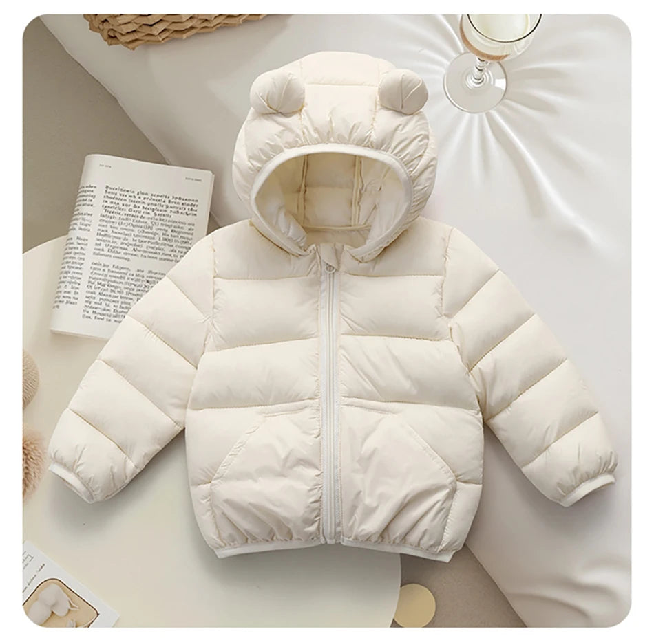 2025 Autumn Winter Kids Hooded Jacket – Warm Zipper Coat Parka for Boys & Girls
