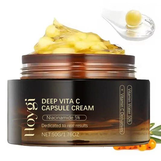 Deep Vita C Capsule Cream – Face Moisturizer Gel with Collagen & Niacinamide | Anti-Wrinkle, Firming, Repairing & Hydrating Skincare