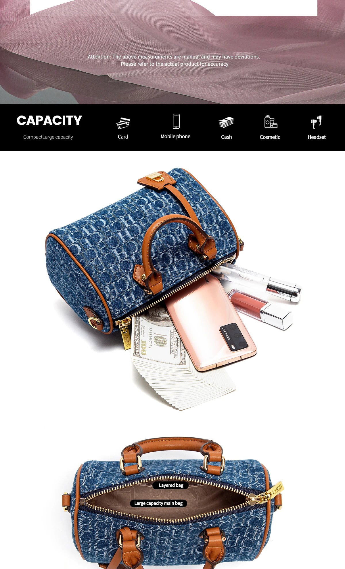 2025 Women’s Cowboy Splicing Pillow Shoulder Bag – Casual Party Handbag