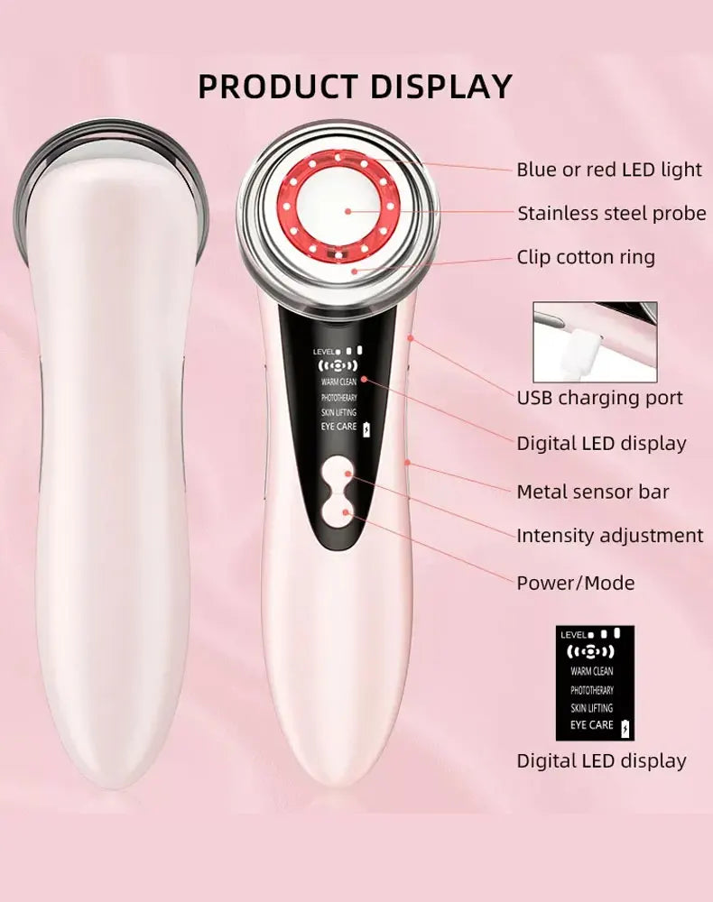 4 in 1 RF EMS Facial Massager Multifunction Skin Care Tools Face Beauty Device Double Chin Removal Face Firming Massager