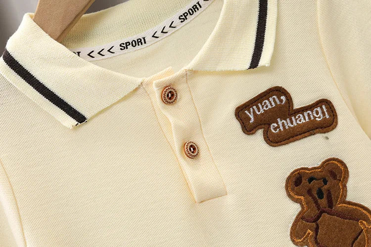 2PCS Mother & Kids Summer Cotton Sets – Boys’ Short Sleeve T-Shirt & Shorts Fashion Suit