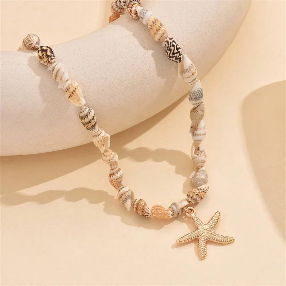 Seashell & Starfish Necklace – Handmade Ocean-Inspired Choker