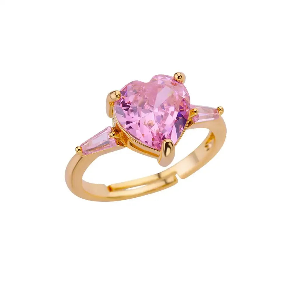 Zircon Little Heart Stainless Steel Ring – Minimalist Dainty Valentine’s Gift for Women