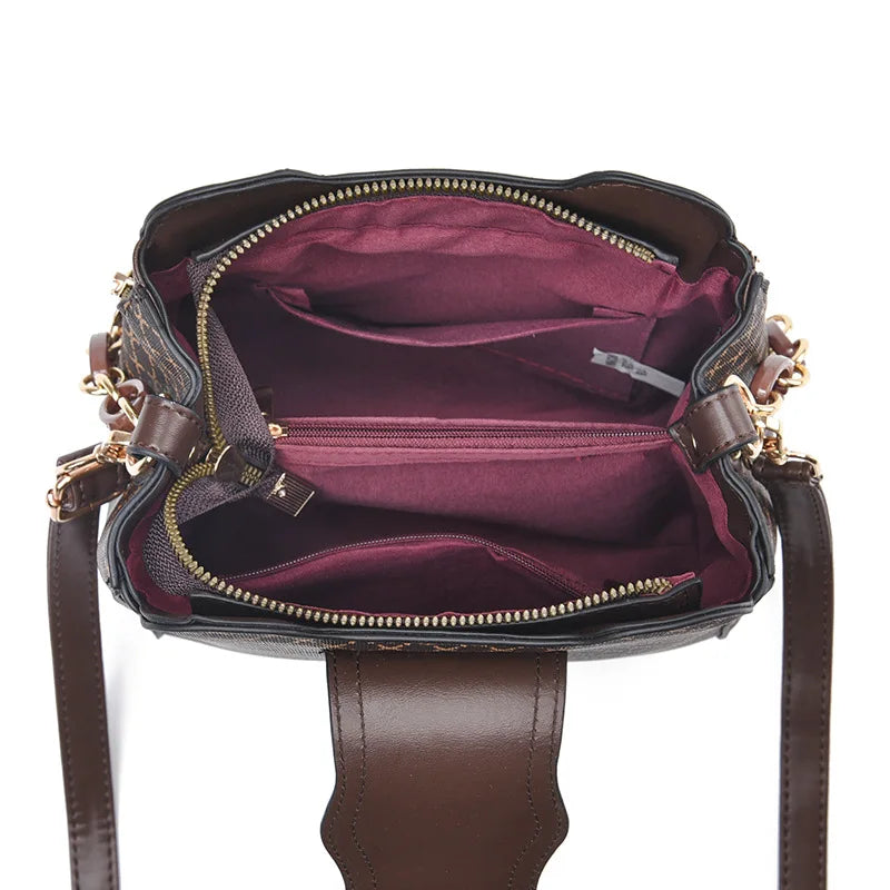 Luxury Check Print Bucket Bag – Large Capacity Shoulder & Crossbody Handbag for Women