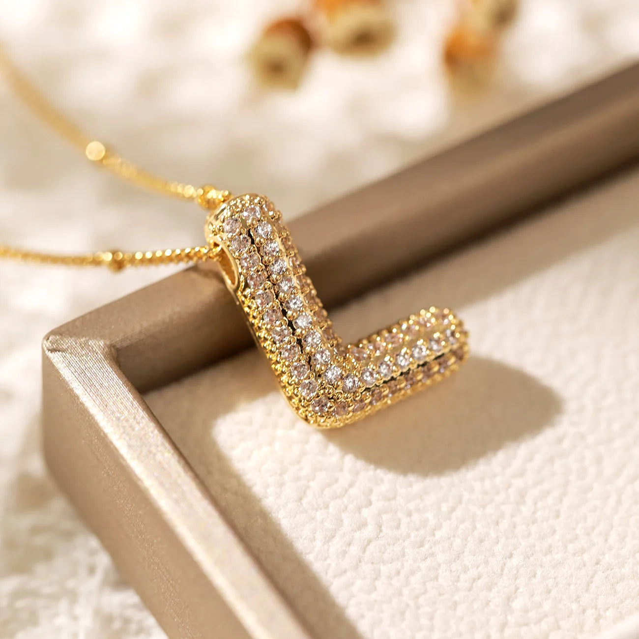 Gold A–Z Letter Necklace – Zircon Pendant Minimalist Chain