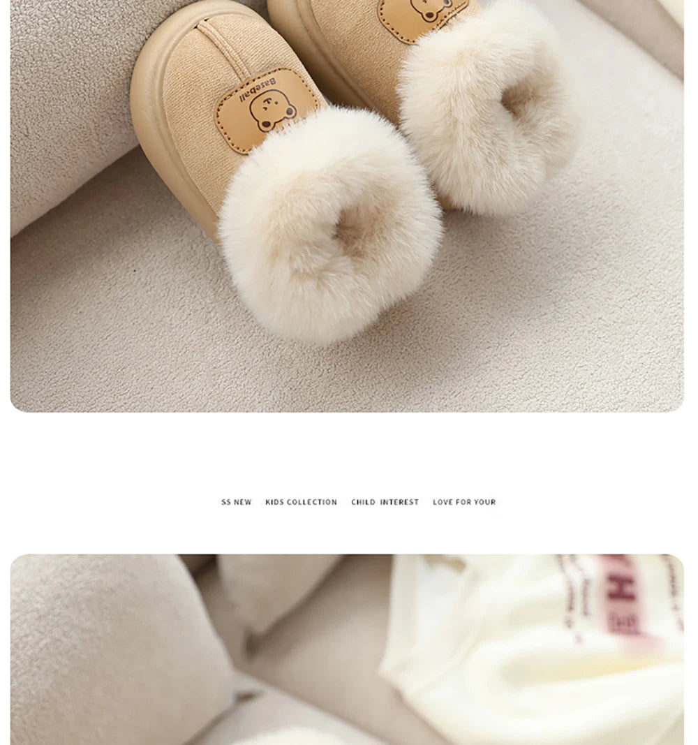 Cute Cartoon Winter Boots for Kids – Boys Girls Plush Warm Snow Boots Toddler Children's Shoes