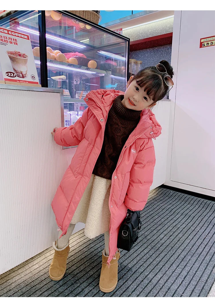 Winter Warm Girls Hooded Puff Jacket – Cotton Lined Zipper Coat, Thick Kids School Outfits 2-14Y
