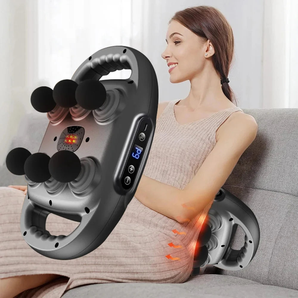 Fascia Gun Muscle Massager – Professional High-Frequency Massage Gun with 6 Heads for Back, Waist, Shoulder & Full Body Relief