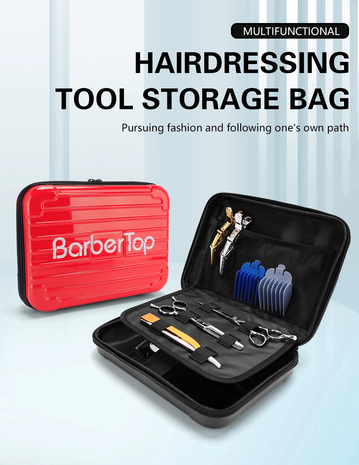 Portable Hair Scissors Case – Waterproof Shockproof Barber Tool Storage Bag