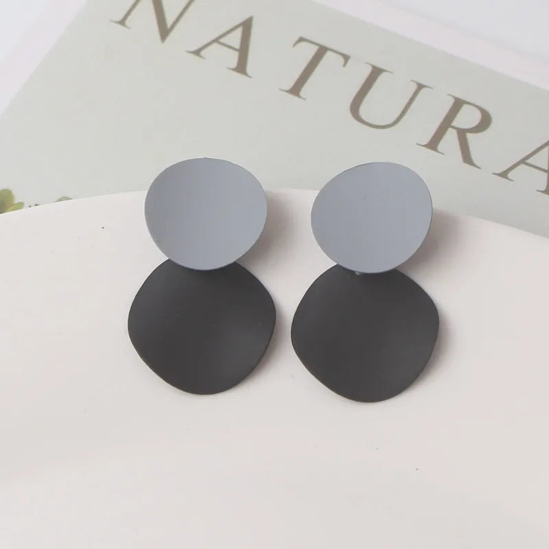 Colorful Metal Dangle Earrings – Flower & Heart Pendant Women’s Jewelry