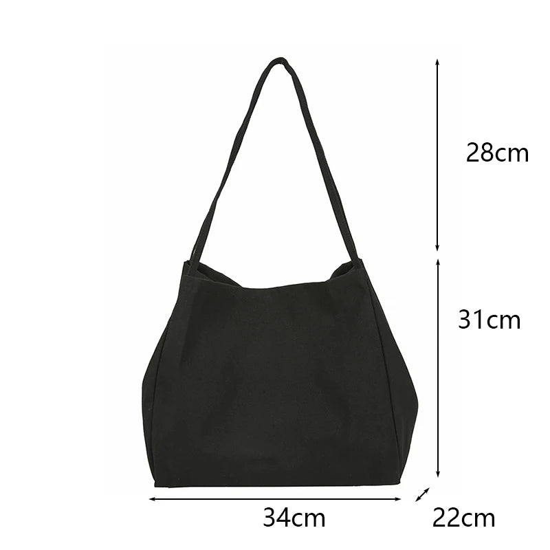 Large Capacity Canvas Tote – Eco-Friendly Reusable Shopper Shoulder Bag for Women