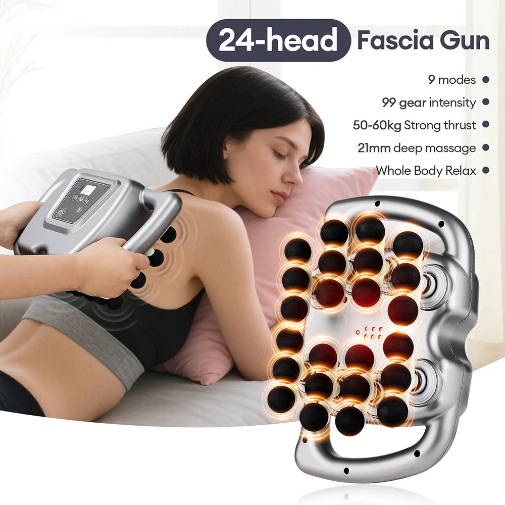 Fascia Gun – 42-Head High-Frequency Vibration Massage Gun | Full Body, Back, Waist, Neck & Shoulder Muscle Massager