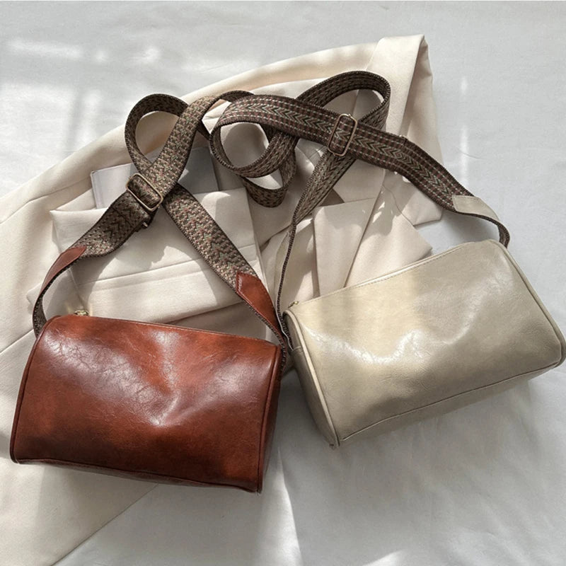 Vintage PU Leather Boston Handbag – Small Designer Crossbody & Travel Shoulder Bag for Women