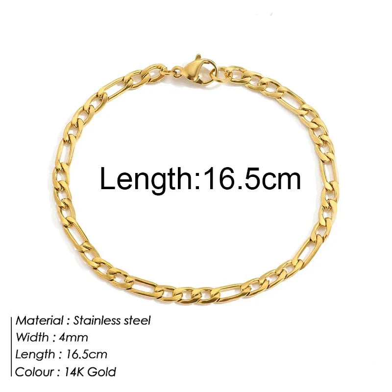 Gold Stainless Steel Twist Cuban Chain Bracelet – Women’s Jewelry Gift