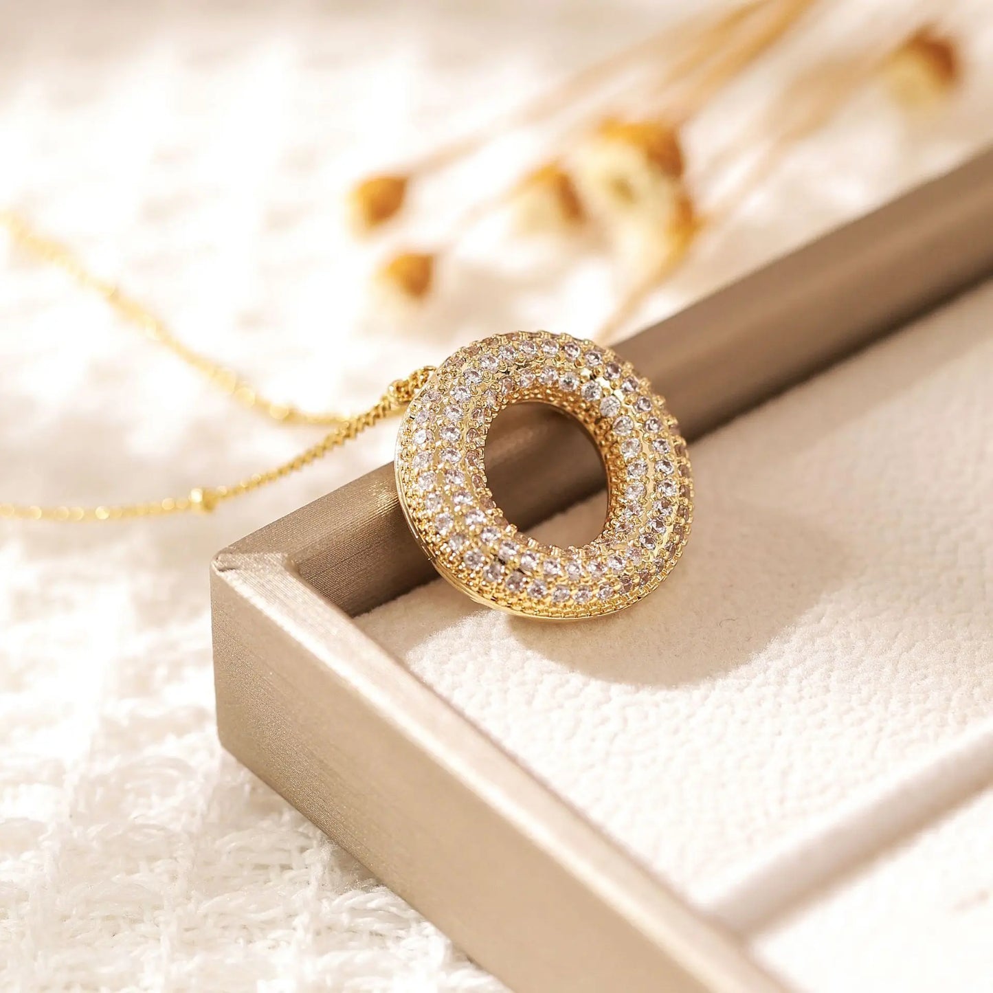 Gold A–Z Letter Necklace – Zircon Pendant Minimalist Chain