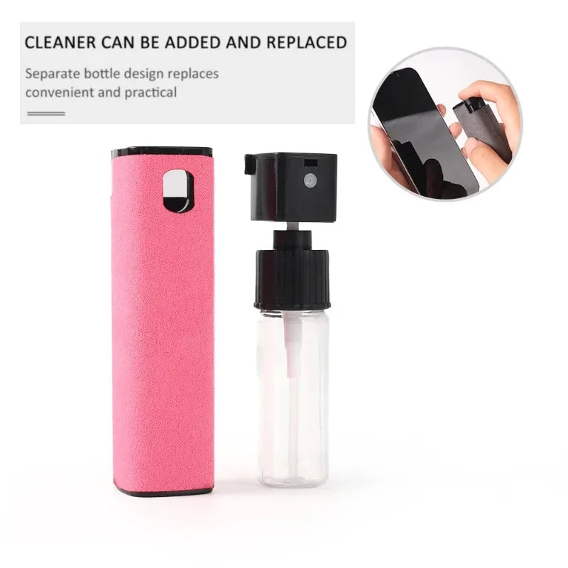 Microfiber Screen Cleaner Spray Bottle – Portable Press-Type Tool for Phone, Tablet & Laptop Screens (Empty, No Liquid)