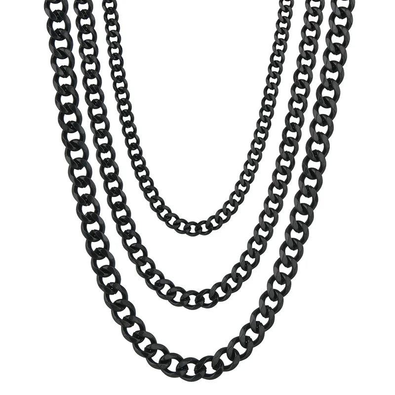 Stainless Steel Cuban Link Chain – Unisex Hip Hop Party Necklace