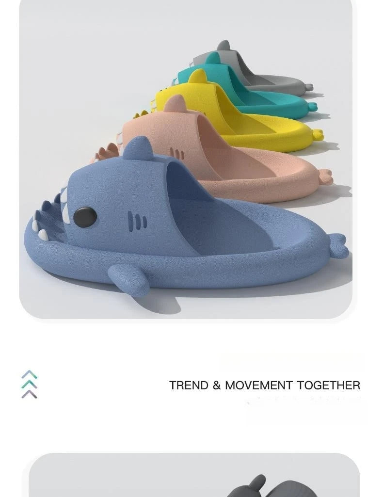 "Shark Slippers Women Men – EVA Soft Indoor Bathroom Slides, Summer Couple Sandals, Beach Flip Flops