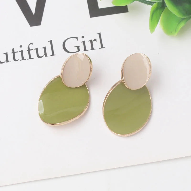 Colorful Metal Dangle Earrings – Flower & Heart Pendant Women’s Jewelry