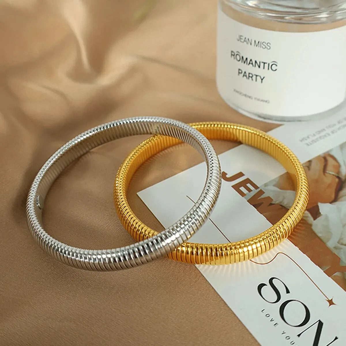 Waterproof 18K Gold Plated Stainless Steel Thick Bracelet – Unisex Jewelry