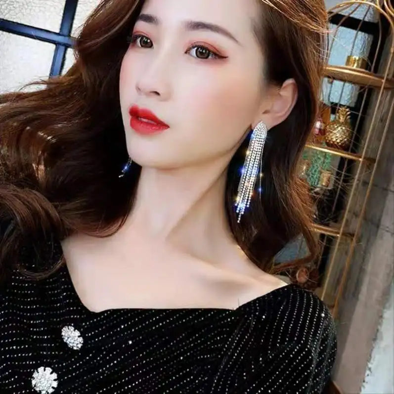 Rectangular Zircon Earrings – Elegant Women’s Wedding Jewelry