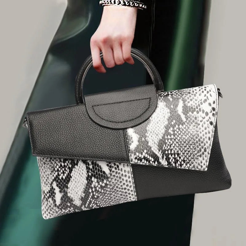 PU Synthetic Leather Crossbody Bag – Casual & Wedding Alligator Pattern Flap Handbag for Women