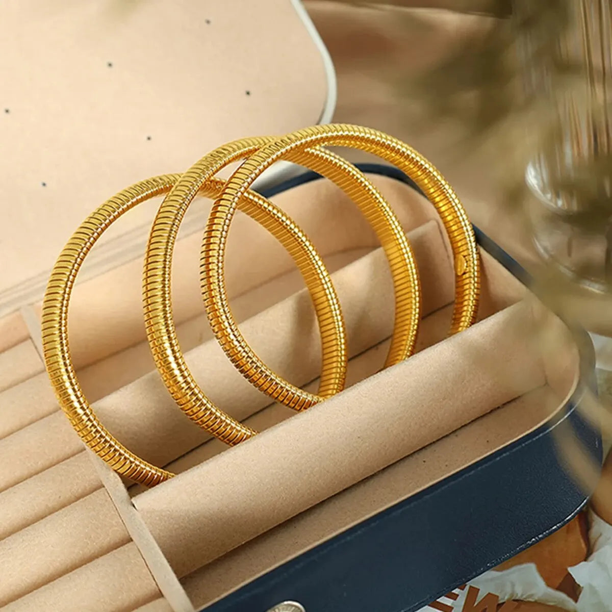 Waterproof 18K Gold Plated Stainless Steel Thick Bracelet – Unisex Jewelry