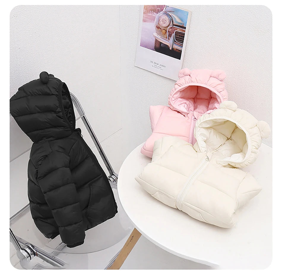 2025 Autumn Winter Kids Hooded Jacket – Warm Zipper Coat Parka for Boys & Girls