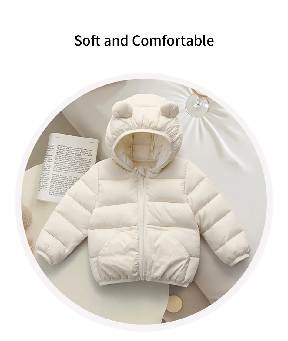 2025 Autumn Winter Kids Hooded Jacket – Warm Zipper Coat Parka for Boys & Girls
