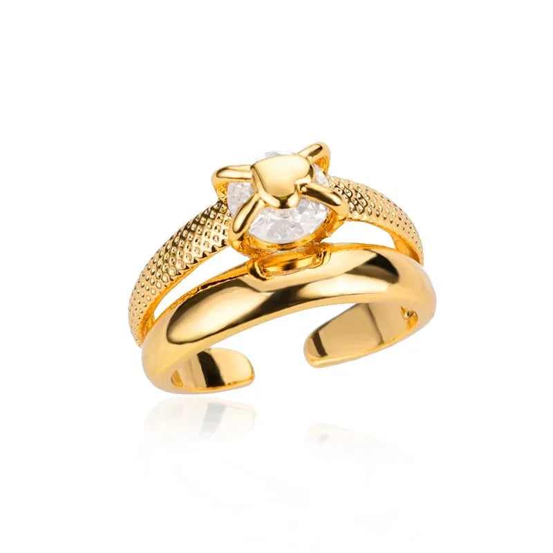 Zircon Little Heart Stainless Steel Ring – Minimalist Dainty Valentine’s Gift for Women