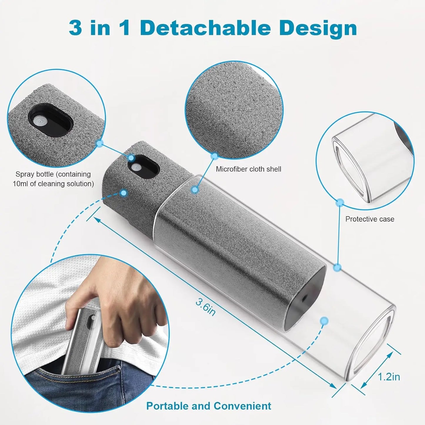 Screen Cleaner Spray & Wipe Kit – Multi-Purpose Cleaning Tool for Laptop, Monitor, Phone & Tablet