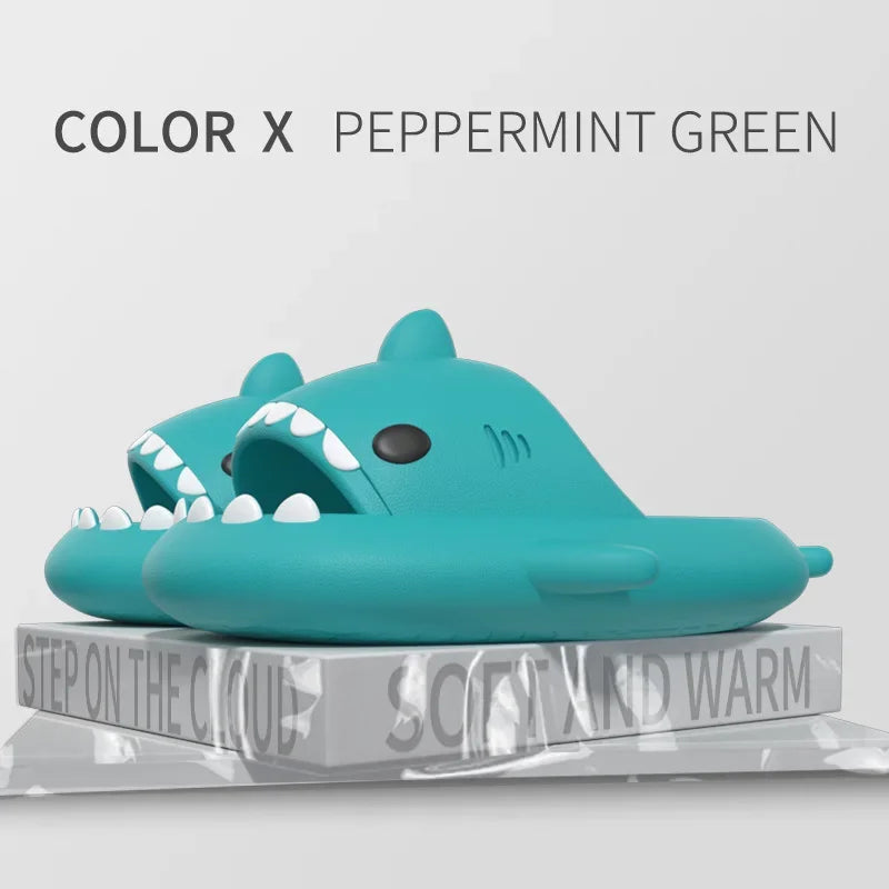 "Shark Slippers Women Men – EVA Soft Indoor Bathroom Slides, Summer Couple Sandals, Beach Flip Flops
