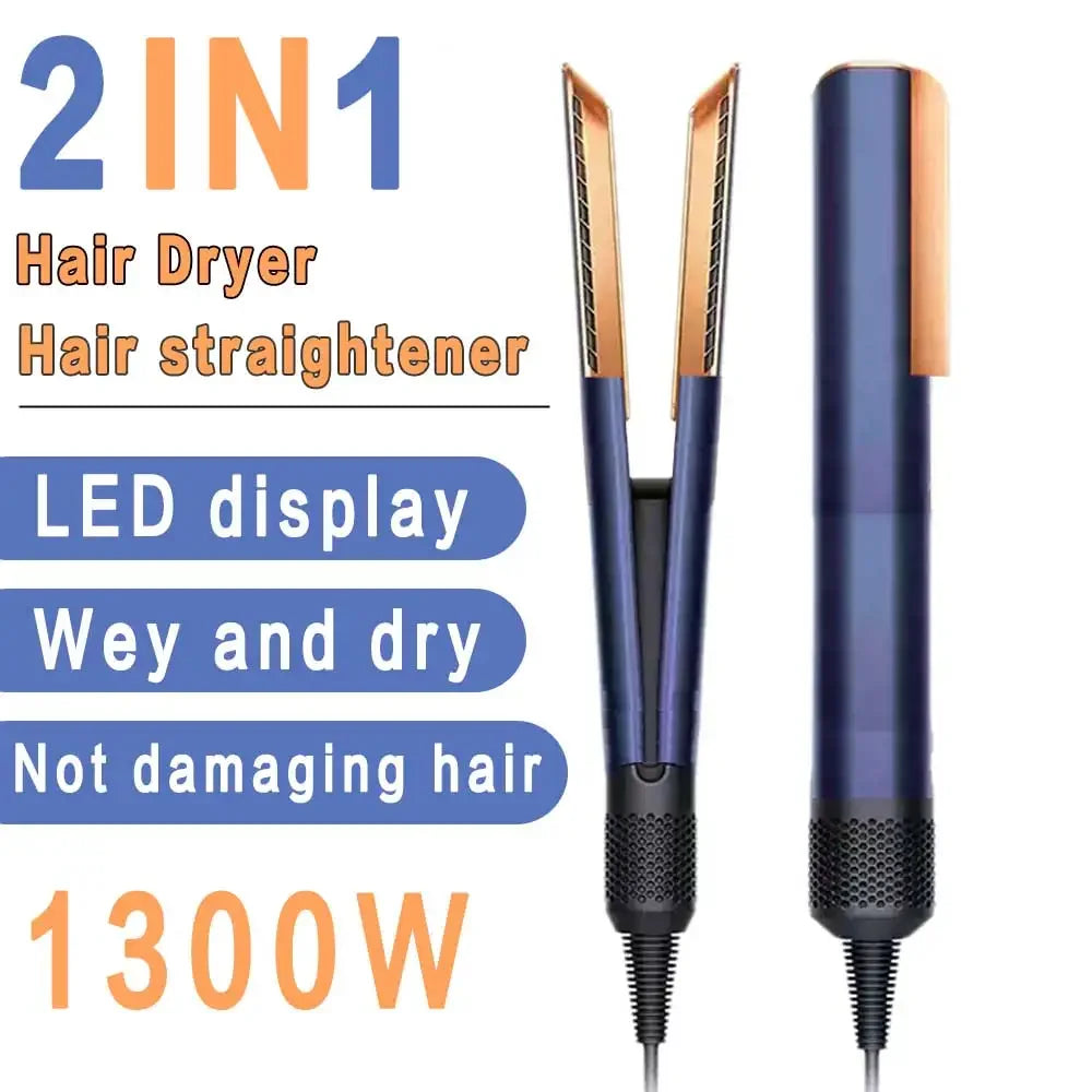 2-in-1 Professional Hair Dryer & Straightener – Quick-Dry Negative Ion Styling Tool