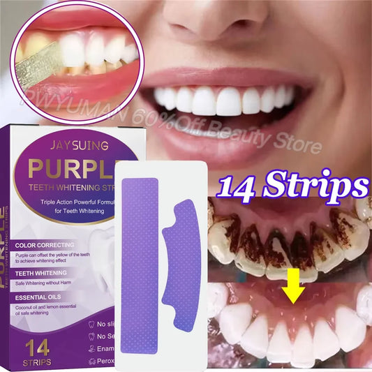 Purple Teeth Whitening Strips – Remove Stains, Fresh Breath & Brighten Smile