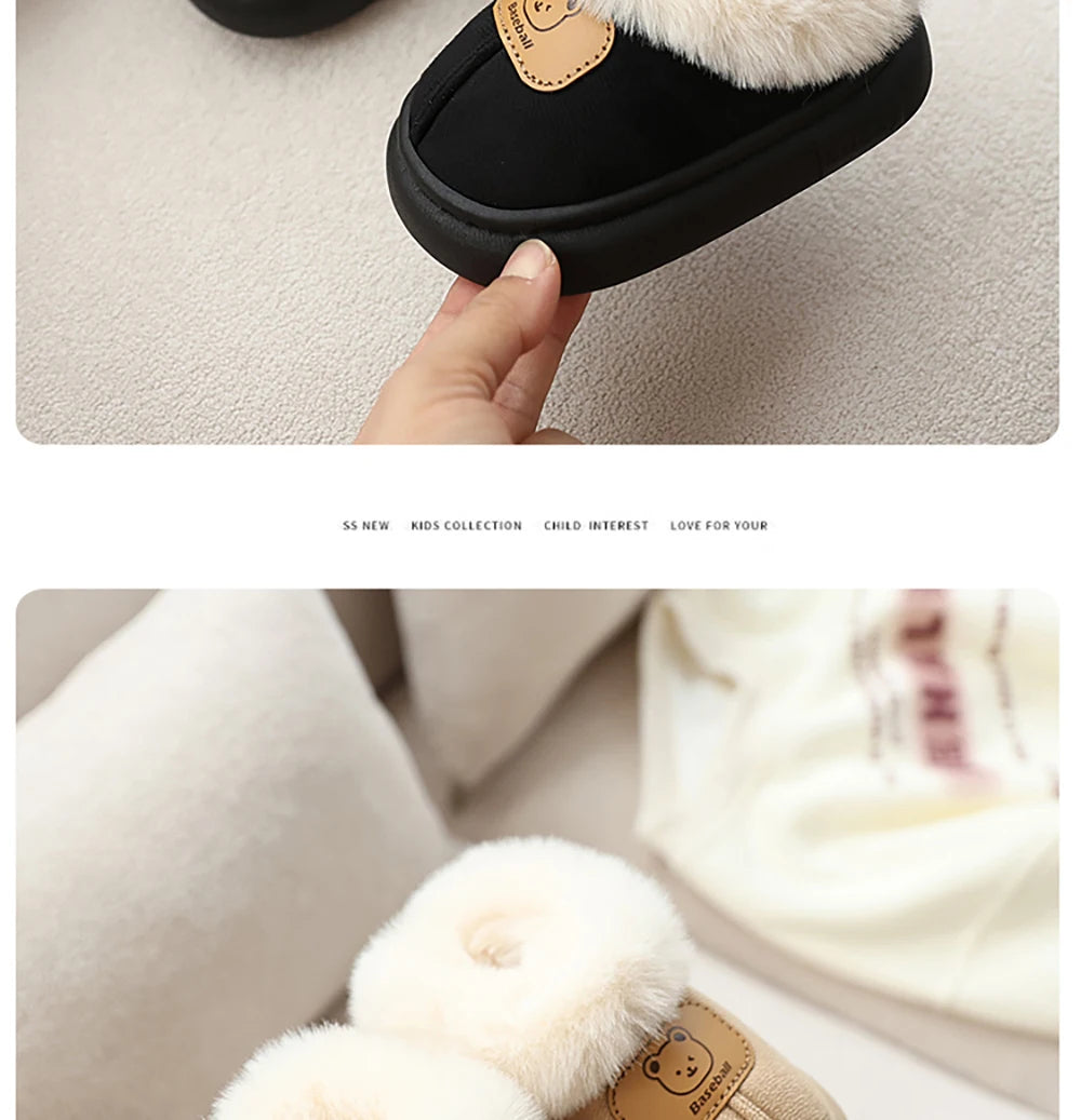 Cute Cartoon Winter Boots for Kids – Boys Girls Plush Warm Snow Boots Toddler Children's Shoes
