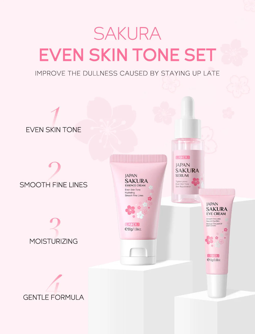 LAIKOU Vitamin C Skincare Set – Serum, Eye & Face Cream (3pcs)