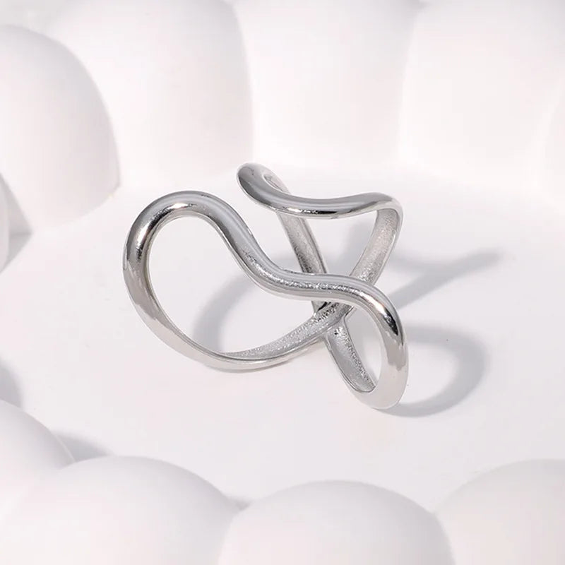 18K Gold Plated Open Ring – Waterproof Stainless Steel Women’s Jewelry