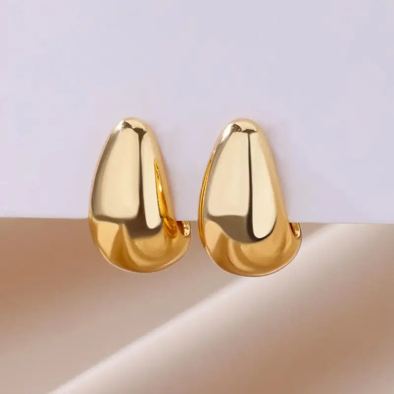 Gold Heart Zircon Hoop Earrings – Waterproof Stainless Steel Jewelry