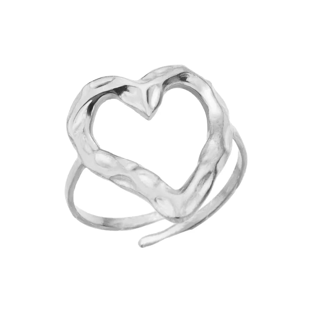 Zircon Little Heart Stainless Steel Ring – Minimalist Dainty Valentine’s Gift for Women
