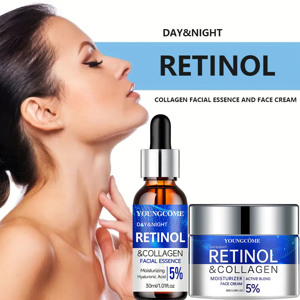 Retinol Cream & Serum Set – Anti-Wrinkle Skin Repair & Firming