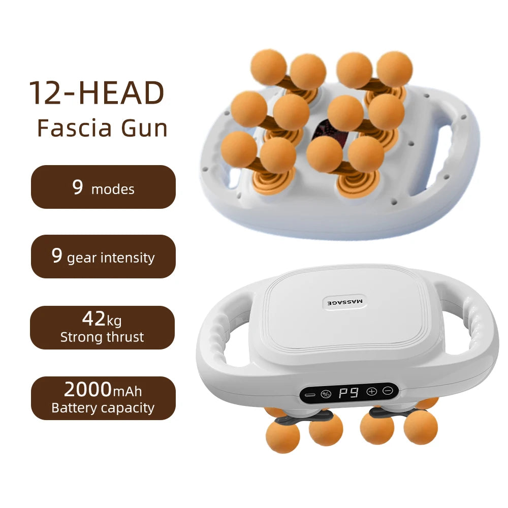 Fascia Gun – 42-Head High-Frequency Vibration Massage Gun | Full Body, Back, Waist, Neck & Shoulder Muscle Massager